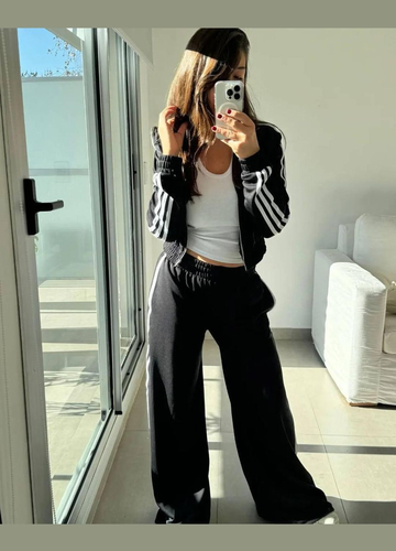 Костюм жіночій - двійка, спортивний, кофта укорочена на змійці і широкі штани на резинці MIA Brand № 135